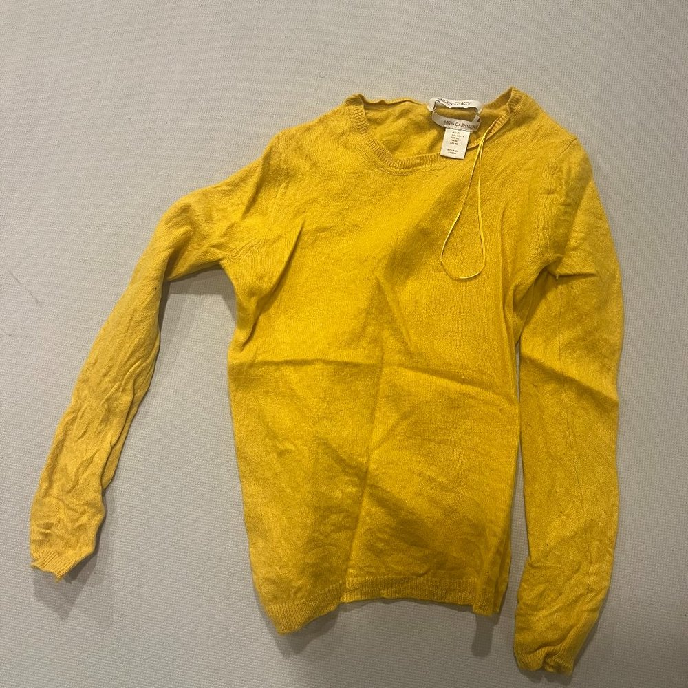 Yellow, crew neck: Ellen Tracy, cashmere